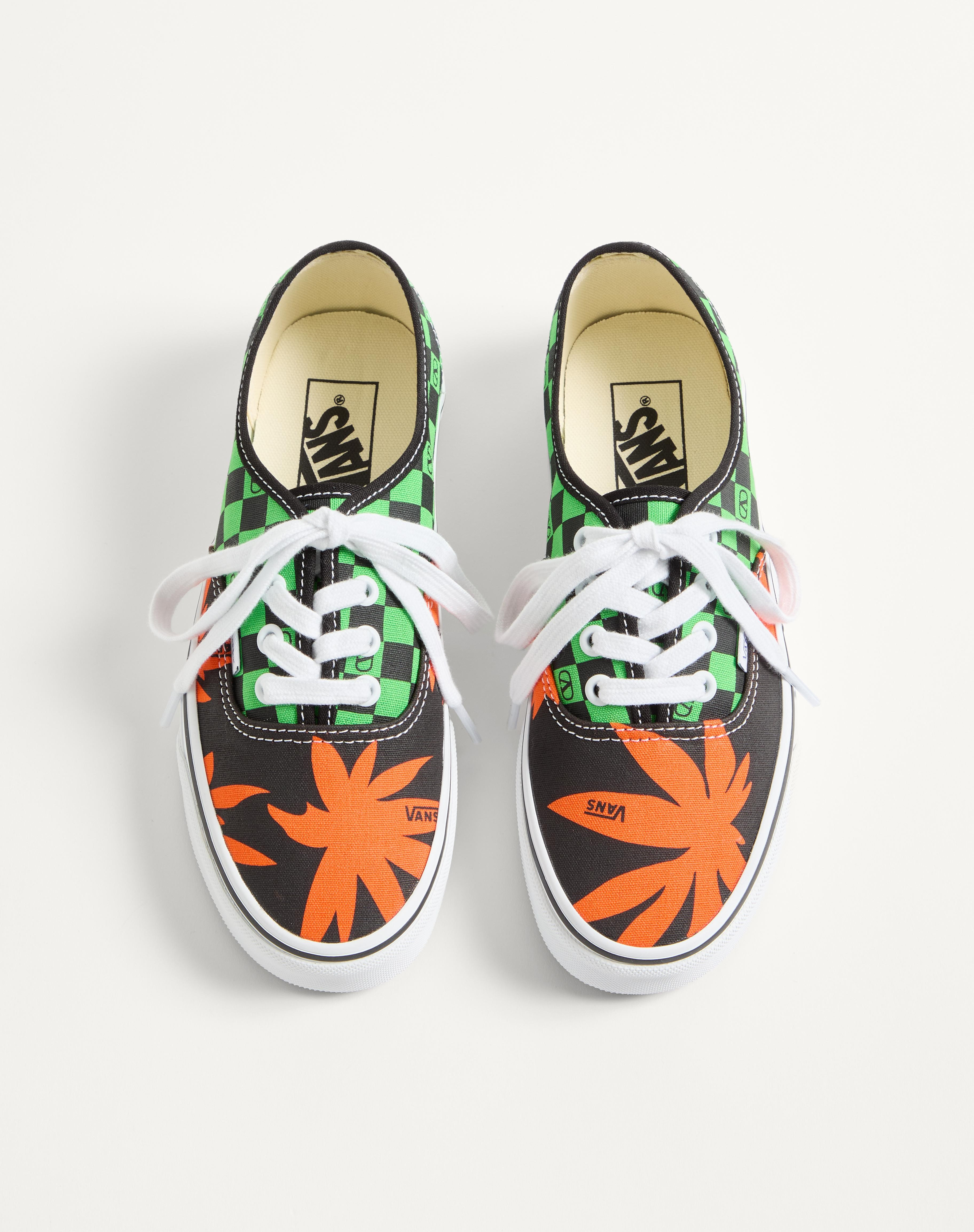 VALENTINO GARAVANI AND VANS LOW-TOP FABRIC TRAINER WITH VLOGO CHECKERBOARD PRINT AND TROPICAL LEAVES - 5