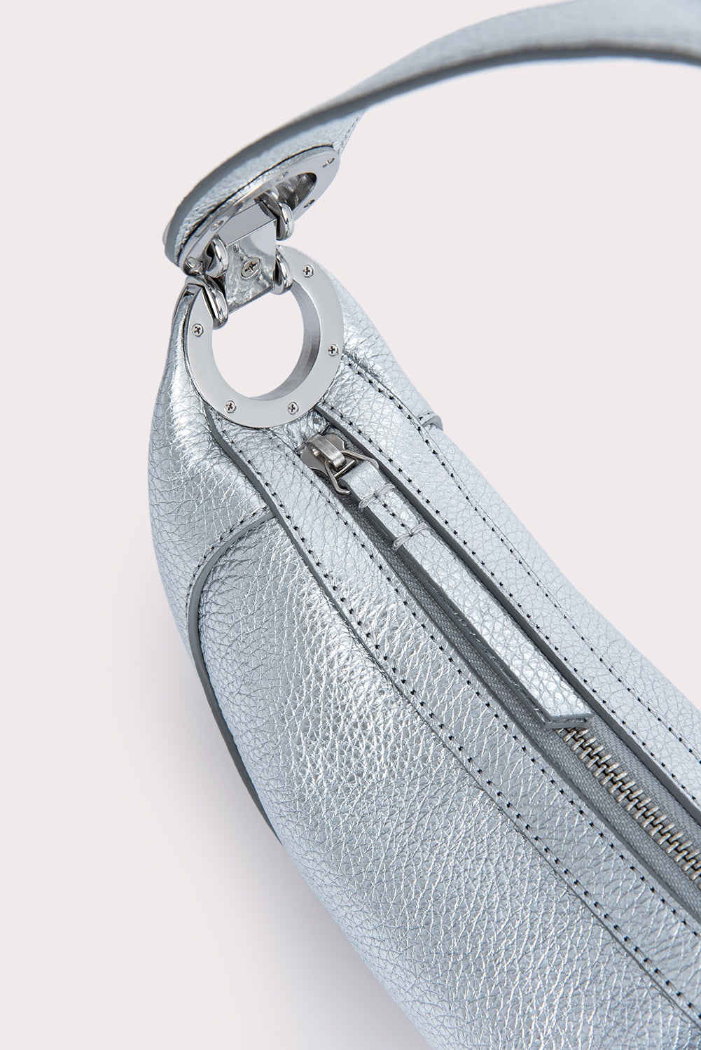 Mini Amira Silver Flat Grain Leather - 6