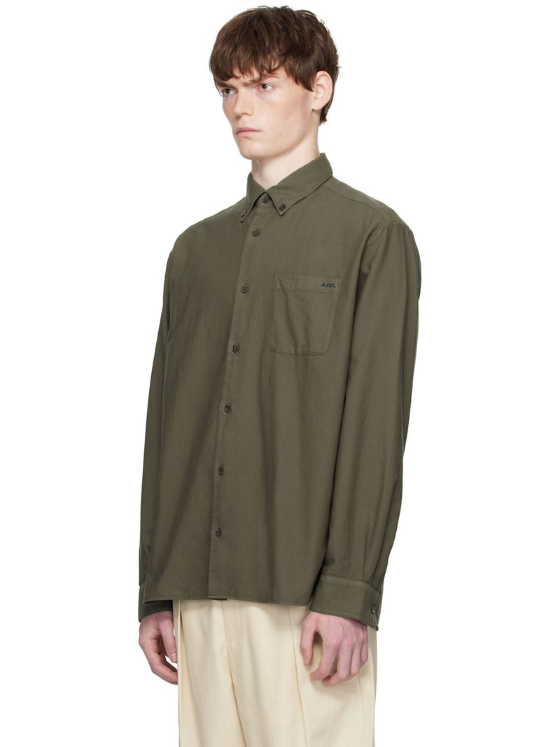 A.P.C. Khaki Mateo Logo Shirt outlook