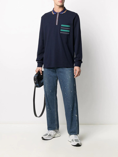 Missoni stripe-detailing long-sleeve polo shirt outlook