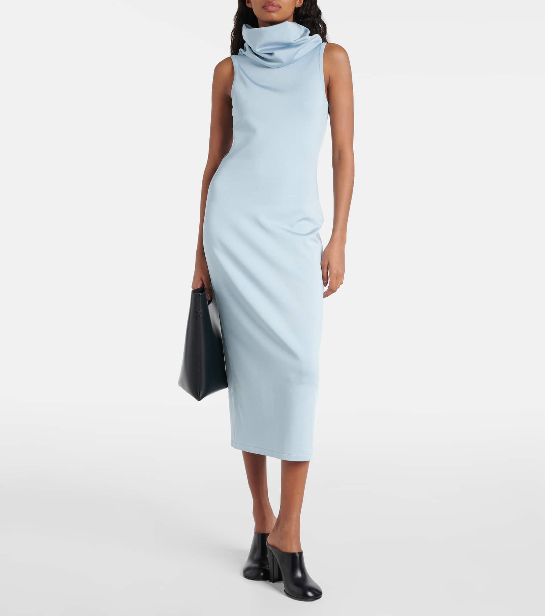 Hooded jersey midi dress - 2