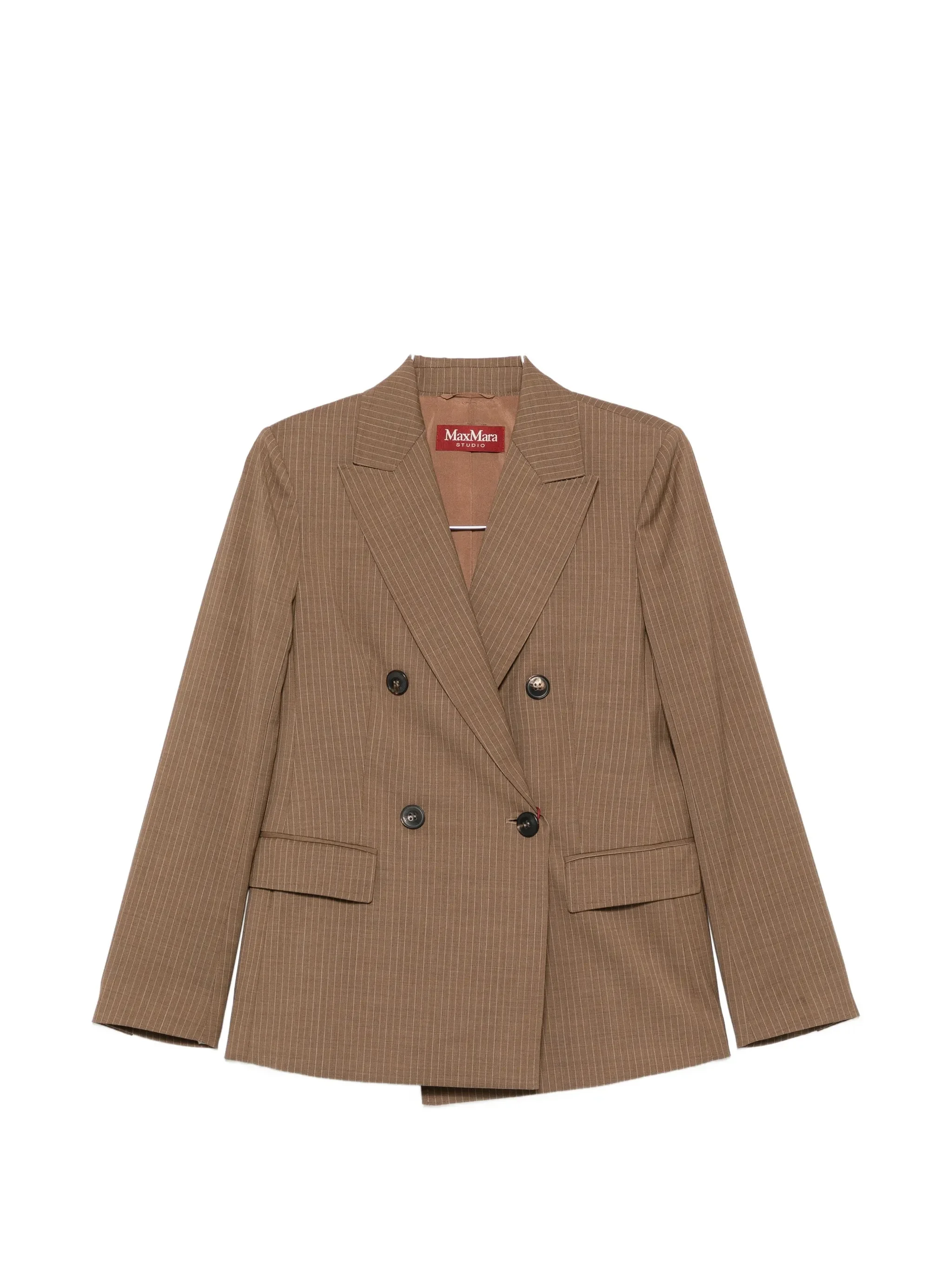 Max Mara Studio Mstumico Pinstripe Double-breasted Blazer - 1