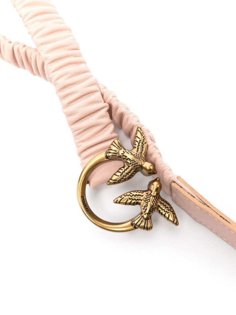 PINKO logo-plaque sheepskin belt outlook