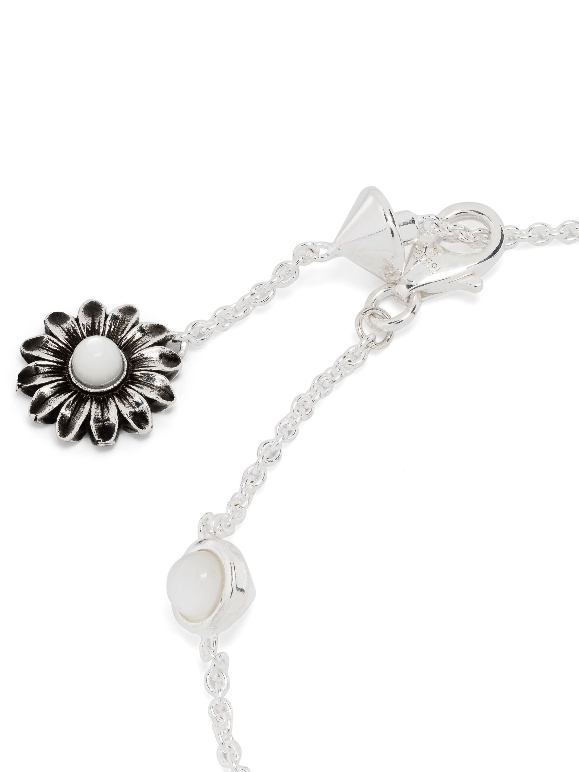 Sterling Silver GG Marmont Flower Bracelet - 7