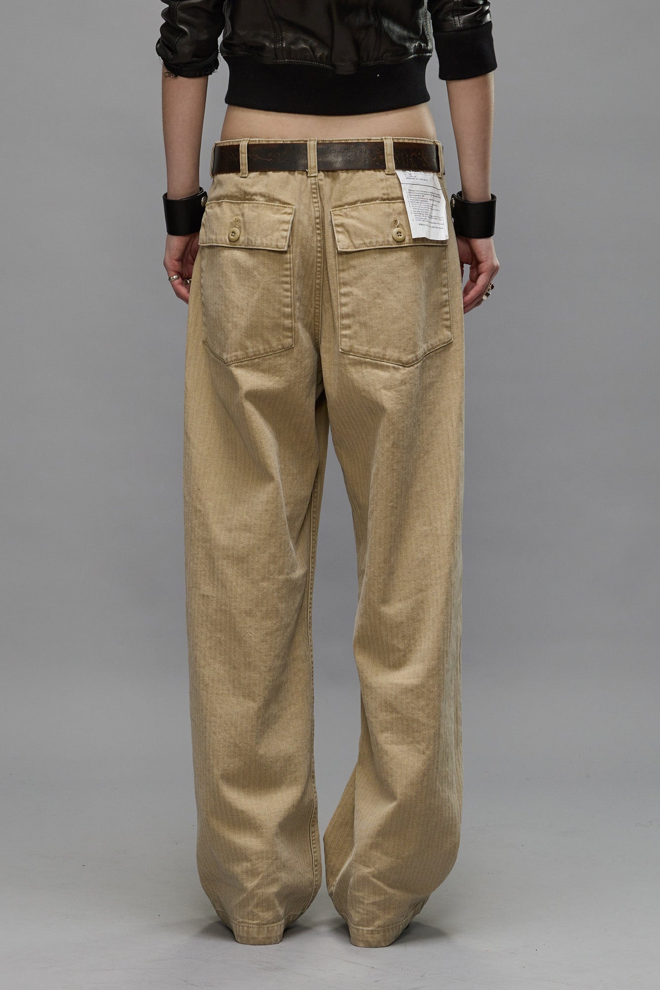 WIDE LEG UTILITY PANT - BEIGE - 4