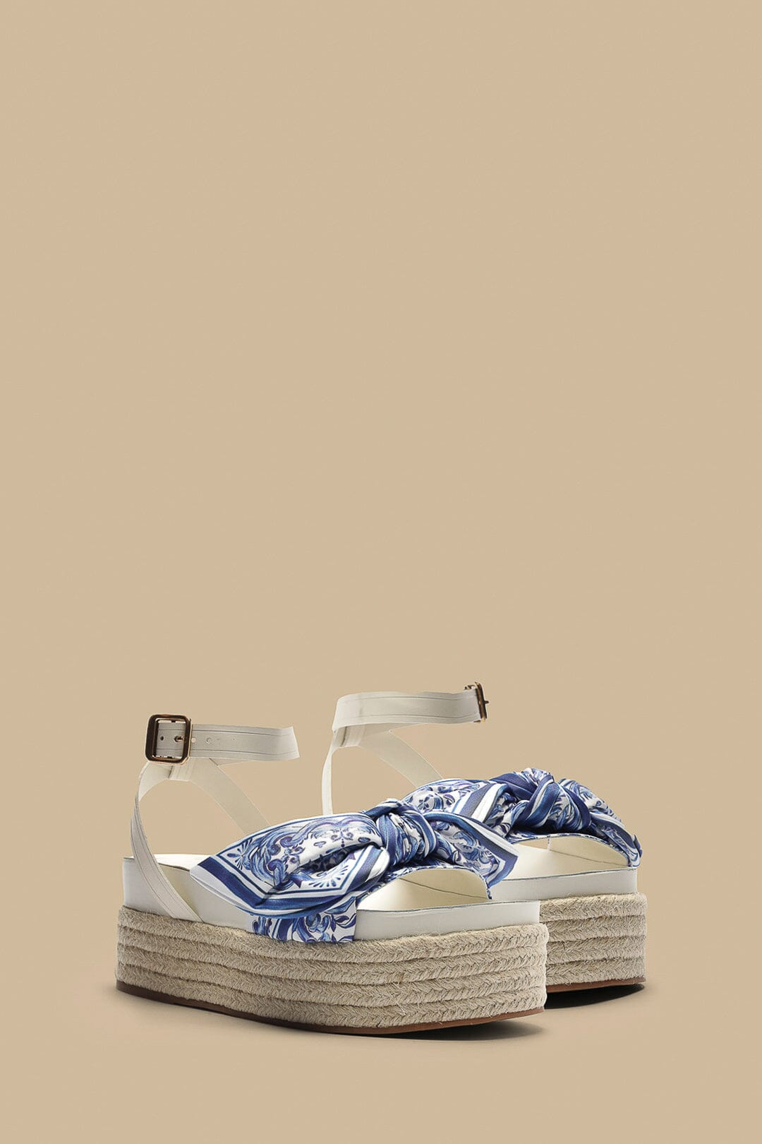 Ivory Scarf Espadrille Flatform Sandal - 3