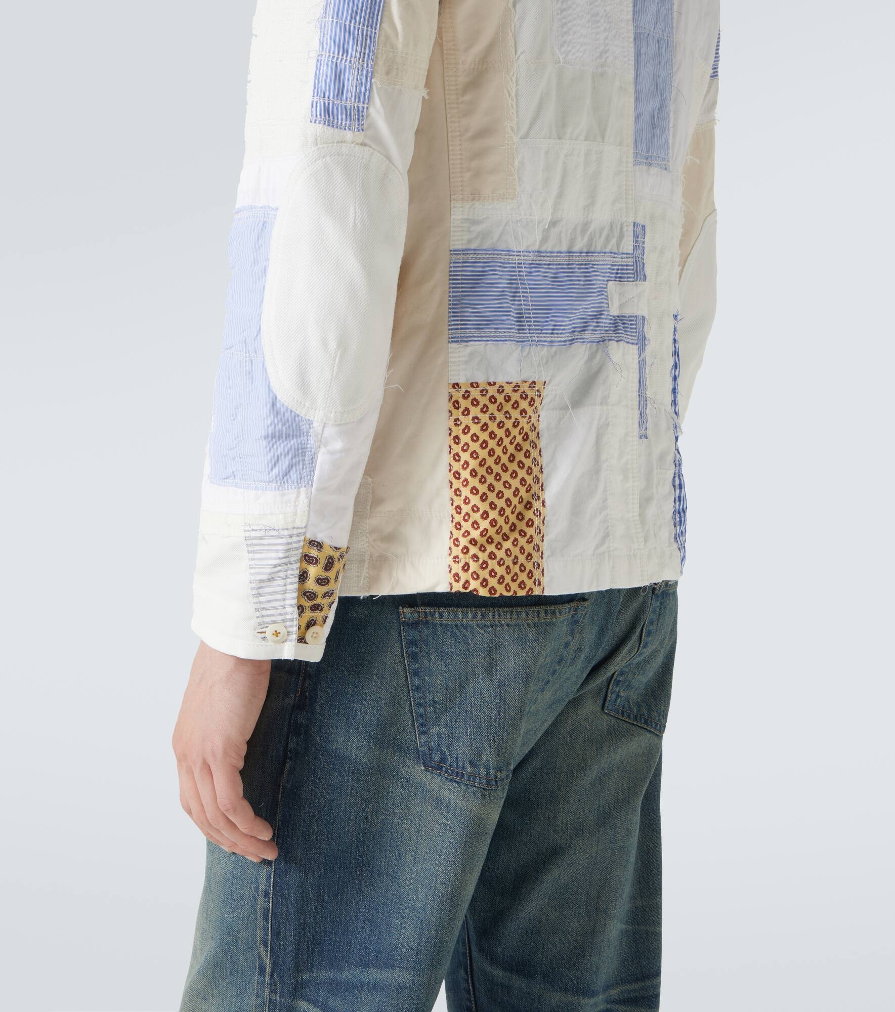 Patchwork cotton and linen-blend blazer - 6