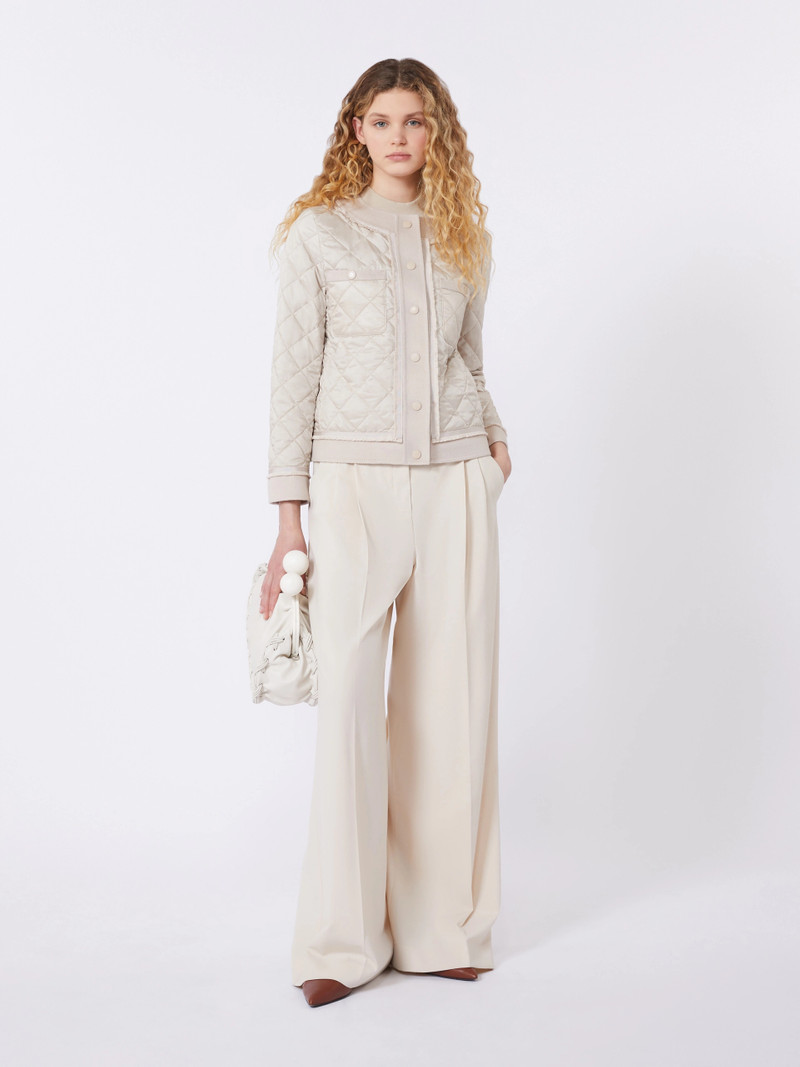 WEEKEND Max Mara Padded cropped jacket in water-repellent canvas - SAND outlook