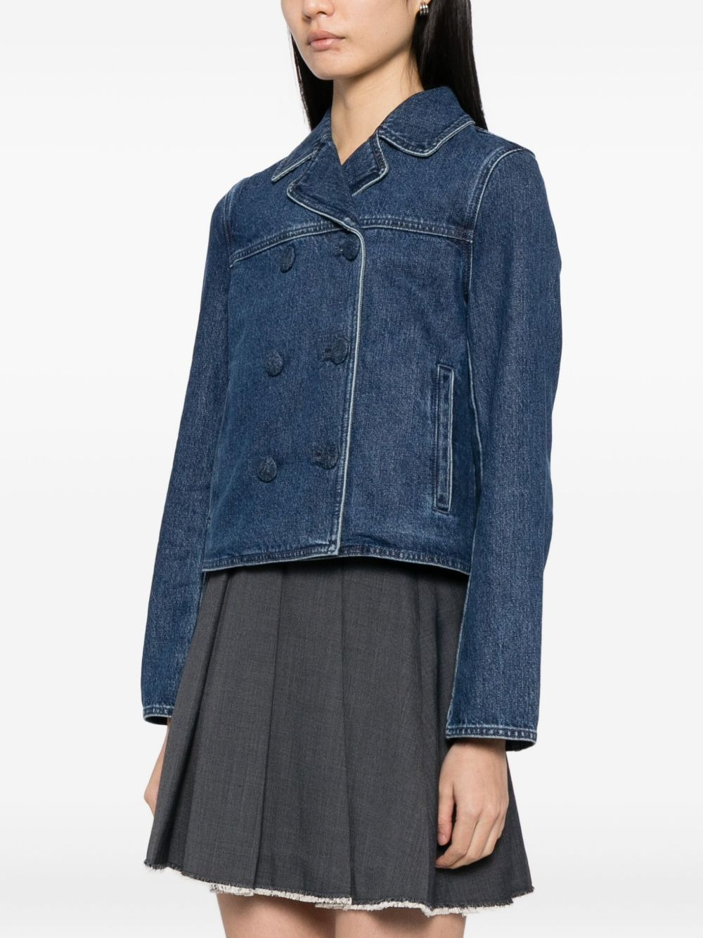 double-breasted denim jacket - 3