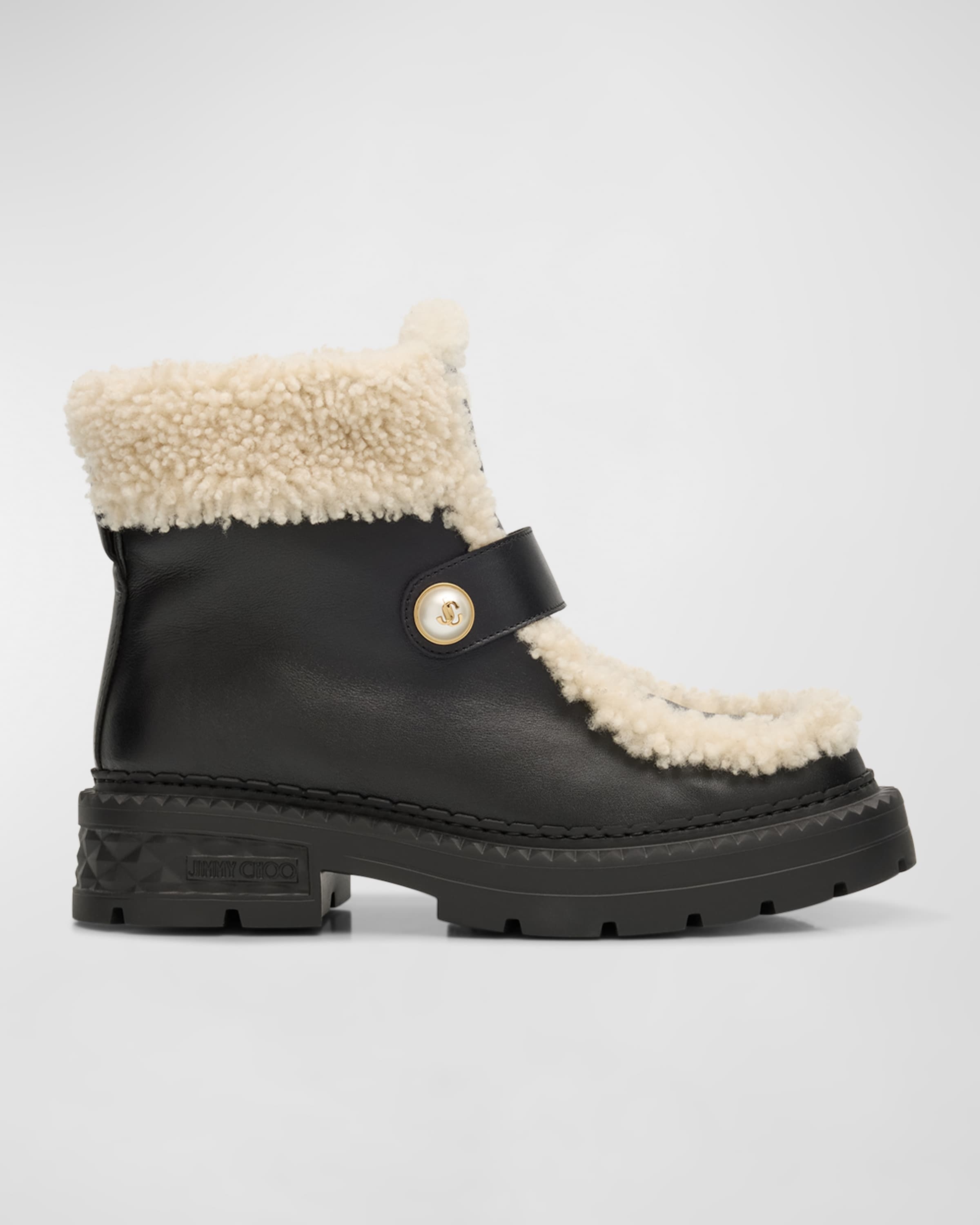 Shea Leather Shearling Ankle Boots - 1