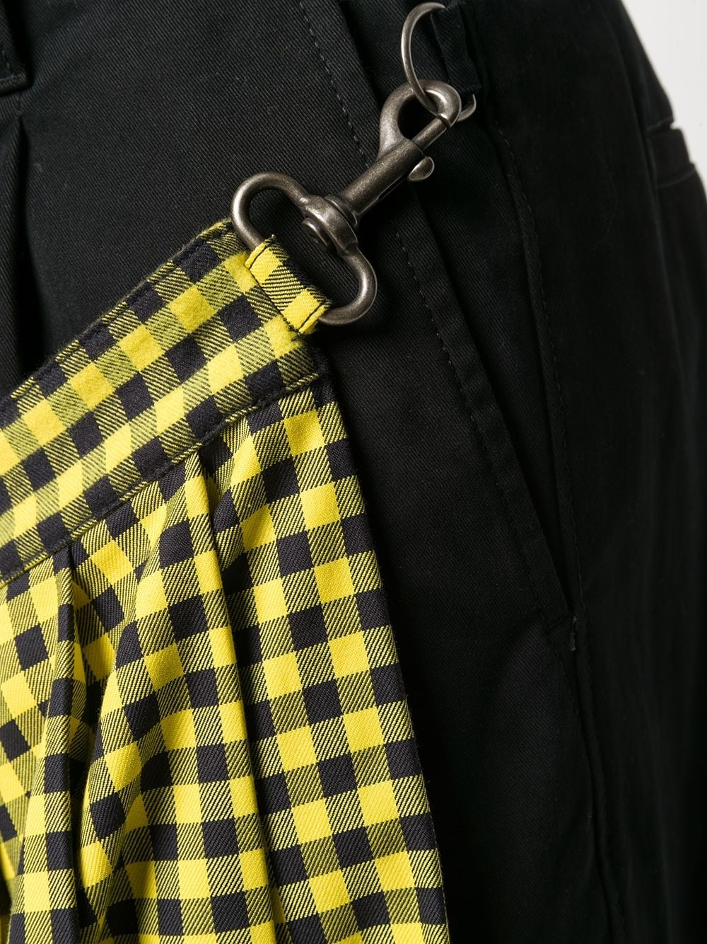 gingham pleat kilt jeans - 5