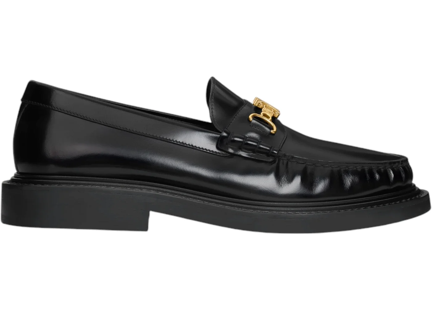 Celine Universite Triomphe Chain Loaffer in Polished Bull Black - 1