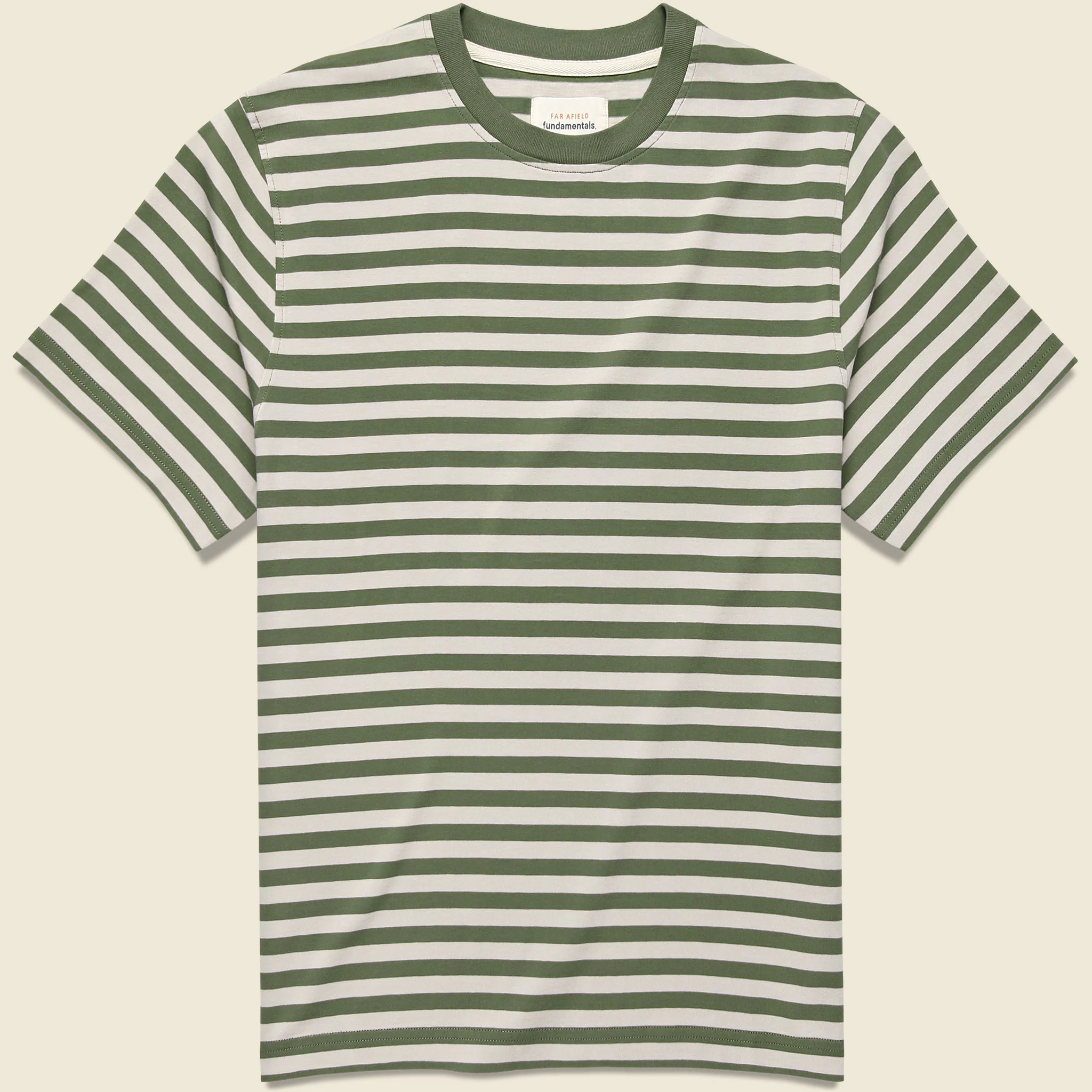 Breton Stripe Tee - Green/Sand - 1