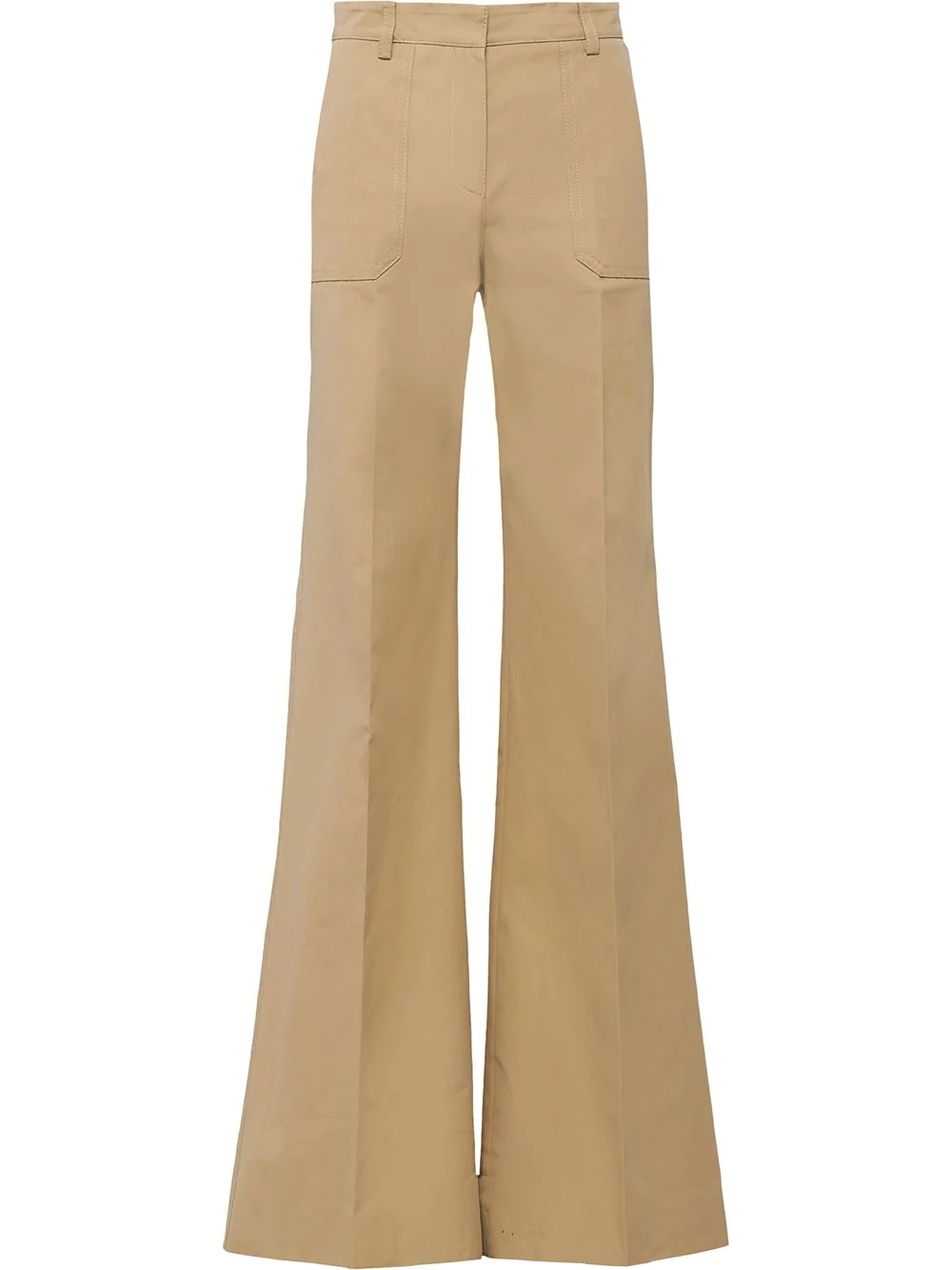 flared poplin trousers - 1