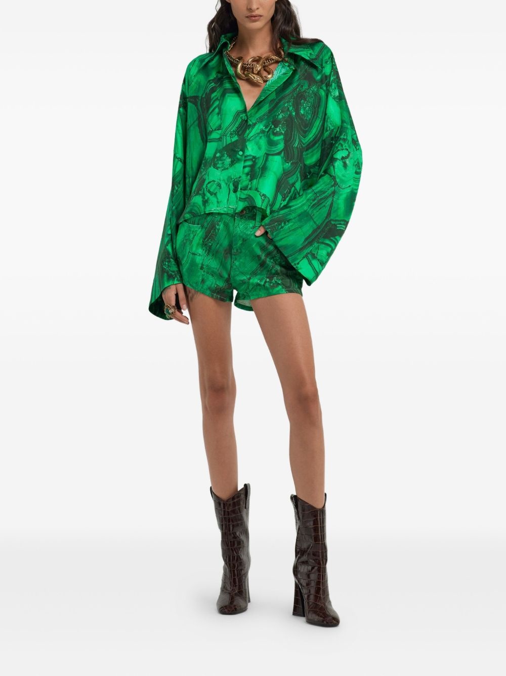 abstract-print shorts - 2