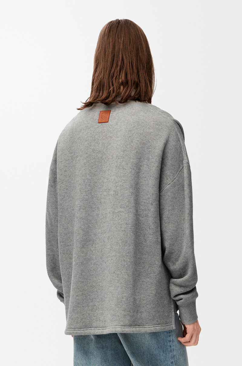Polo sweatshirt in cotton and cashmere 4