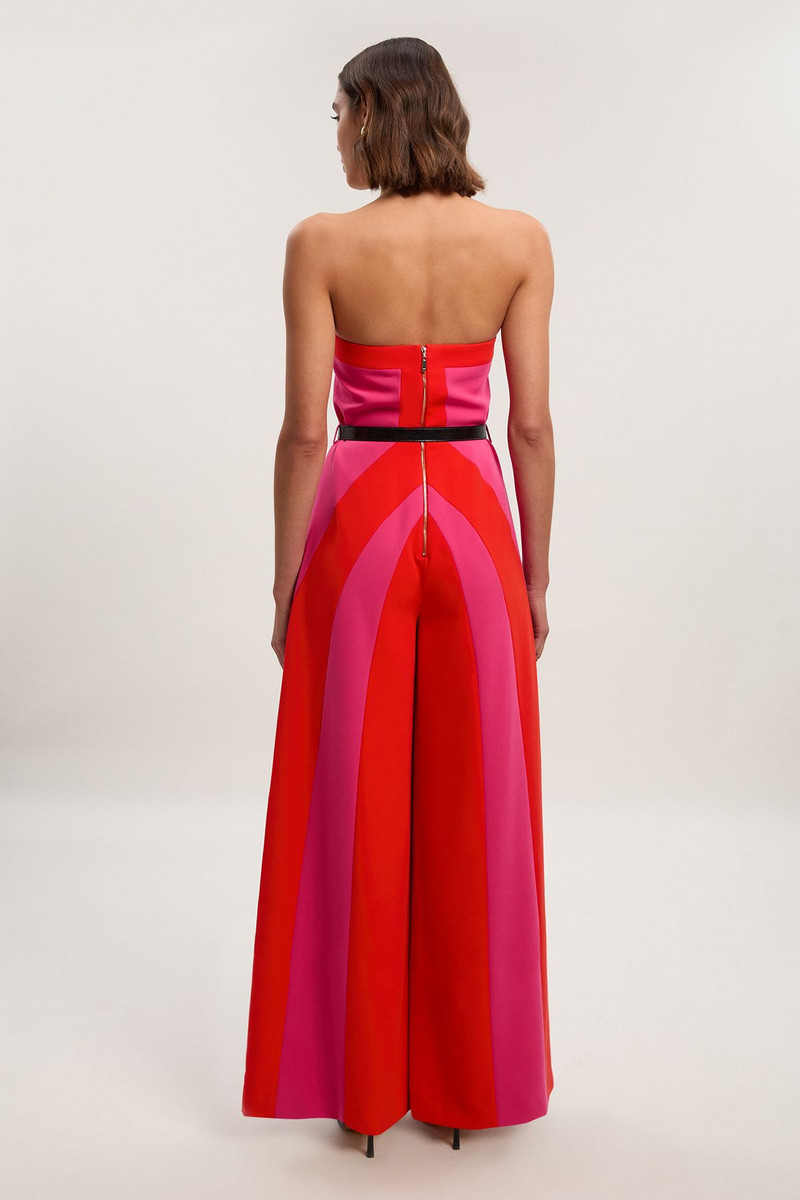 Compact Stretch Colour Block Tailored Bandeau Jumpsuit 3