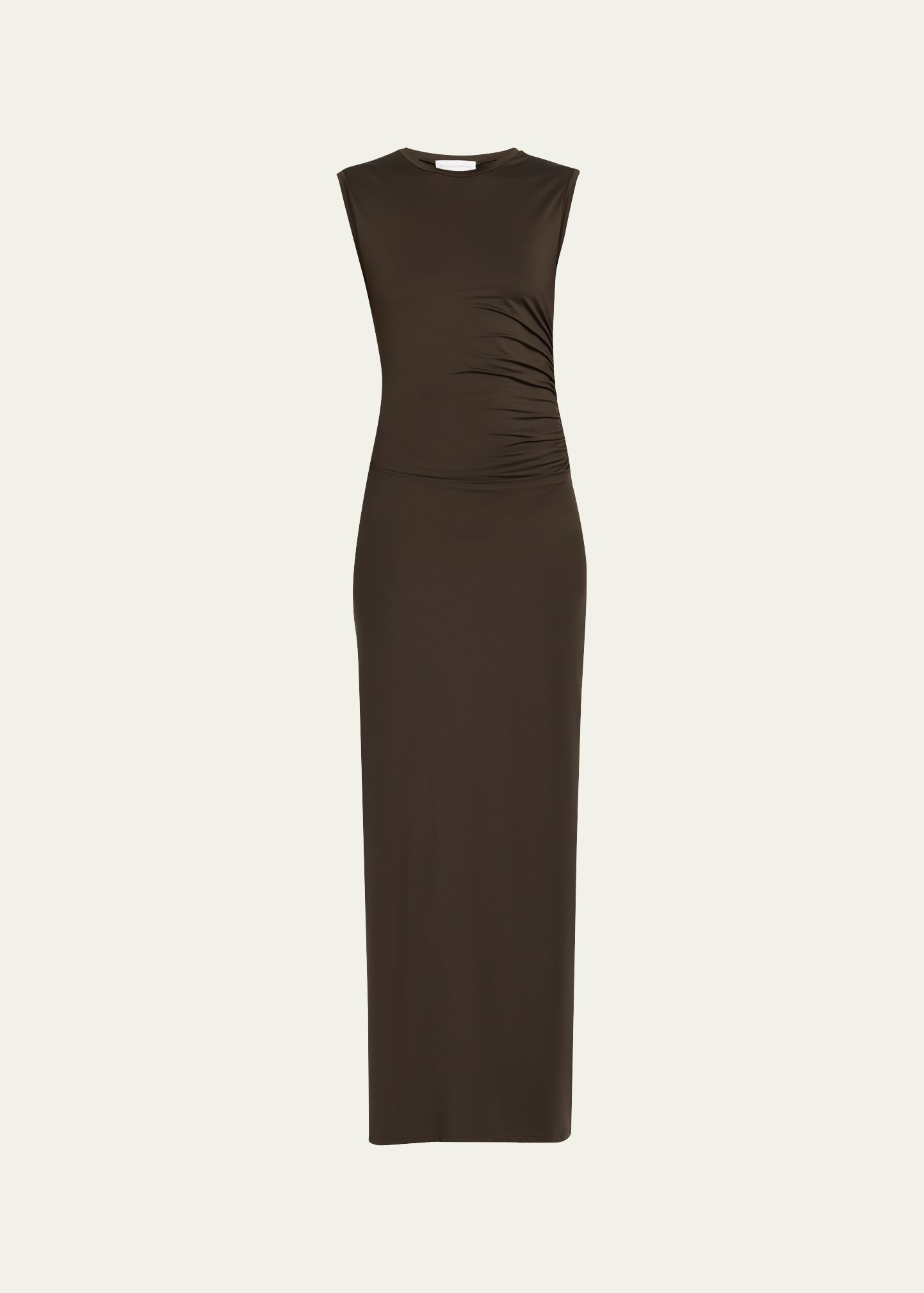 Ruched Fluid Jersey Sleeveless Maxi Dress - 1