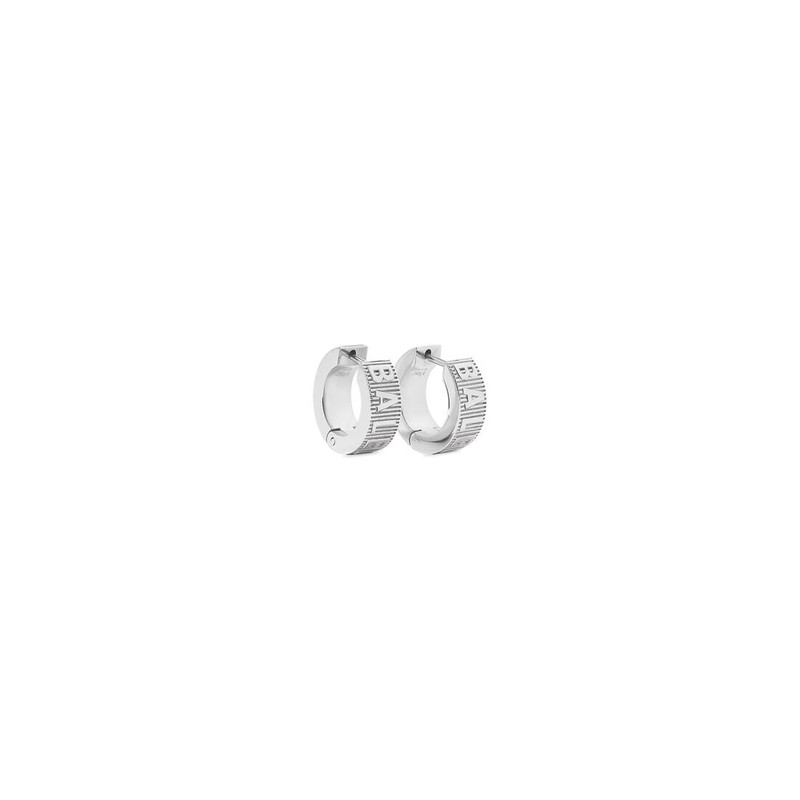 Women's Logo Hoop Earrings in Silver 1