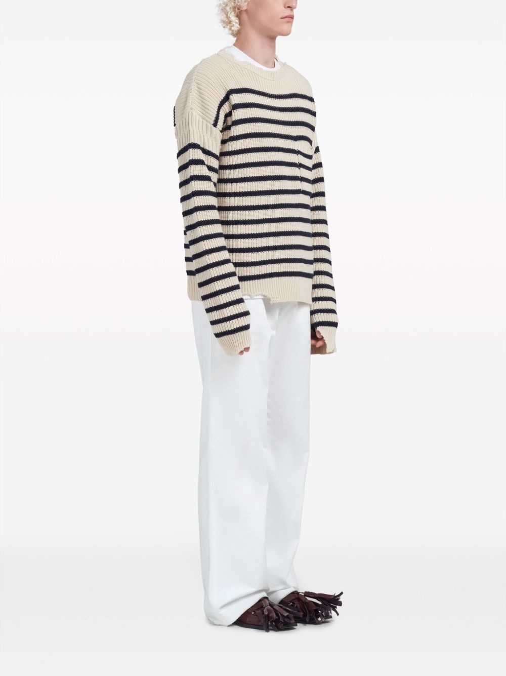 striped virgin wool sweater - 3
