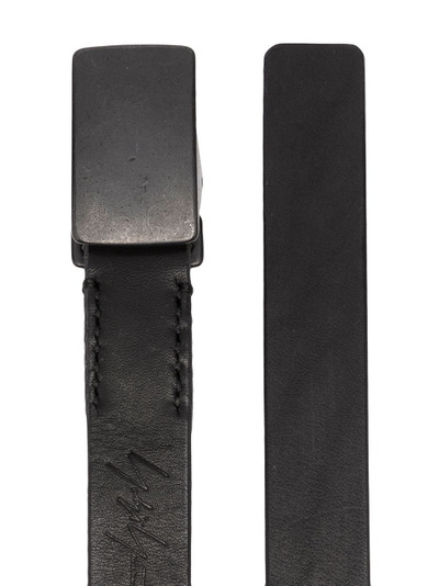 Yohji Yamamoto embossed-logo detail belt outlook