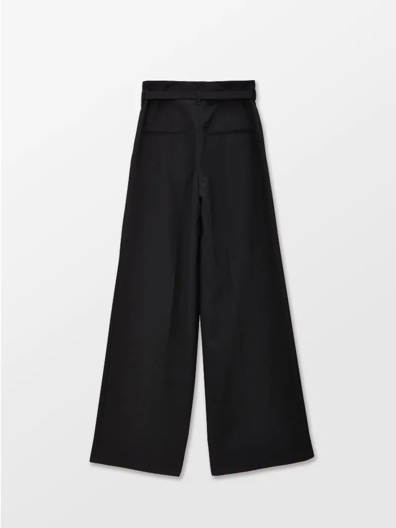 BELTED HIGH WAIST WOOL PANTS - 2