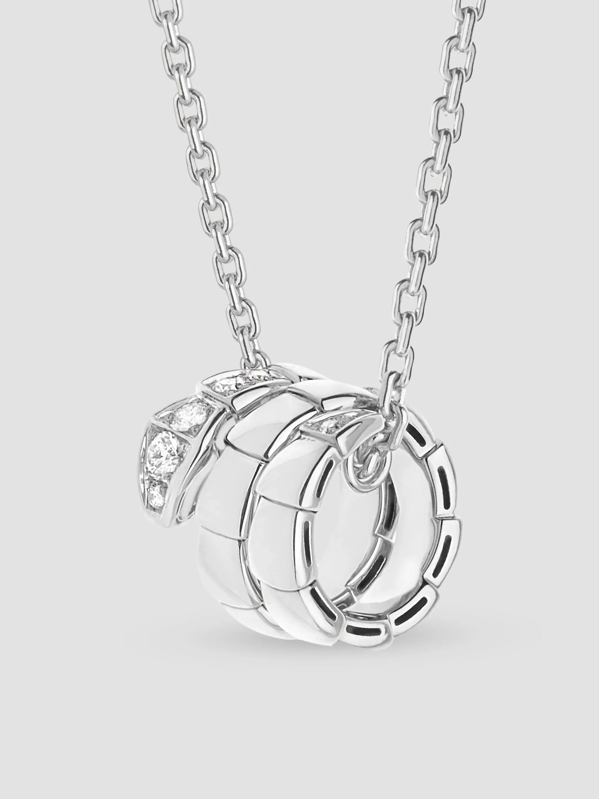 Women's Serpenti Viper 18K White Gold & 0.13 TCW Diamond Pendant Necklace - White Gold - 1