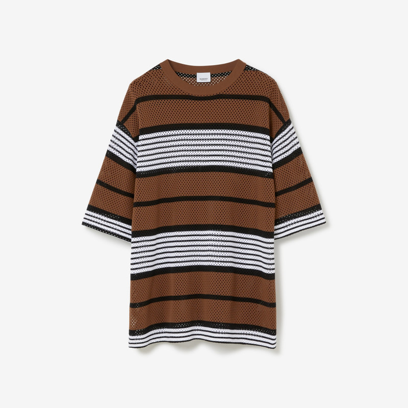 Burberry Stripe Print Nylon Oversized T-shirt - 80678851 | REVERSIBLE