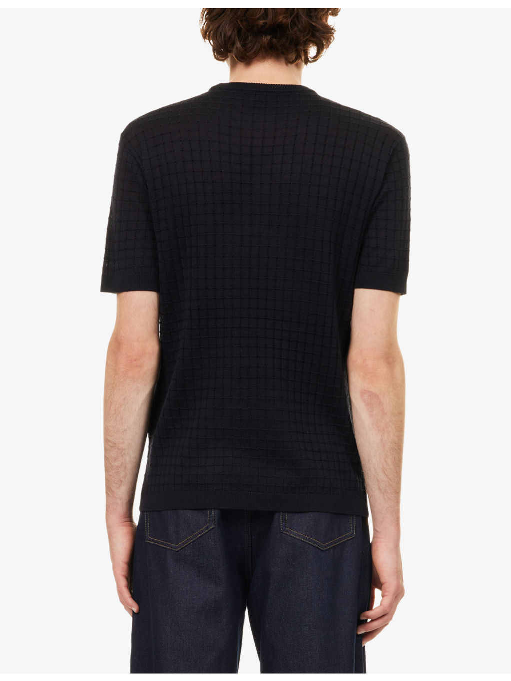 Textured Short-Sleeve Knitted Top - 4
