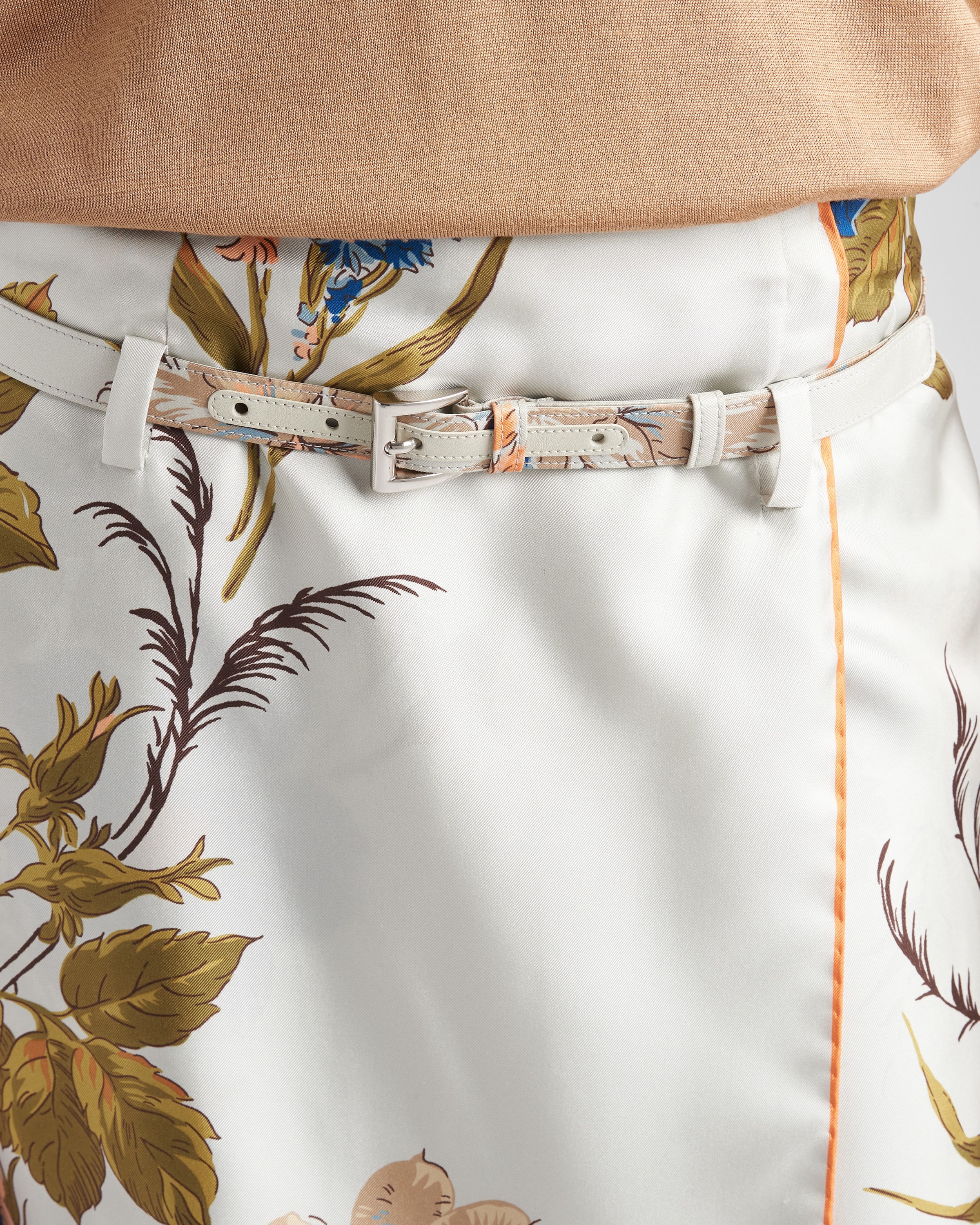 スカート PRADA SILK TWILL PRINTED SKIRT Prada Printed silk twill skirt | REVERSIBLE
