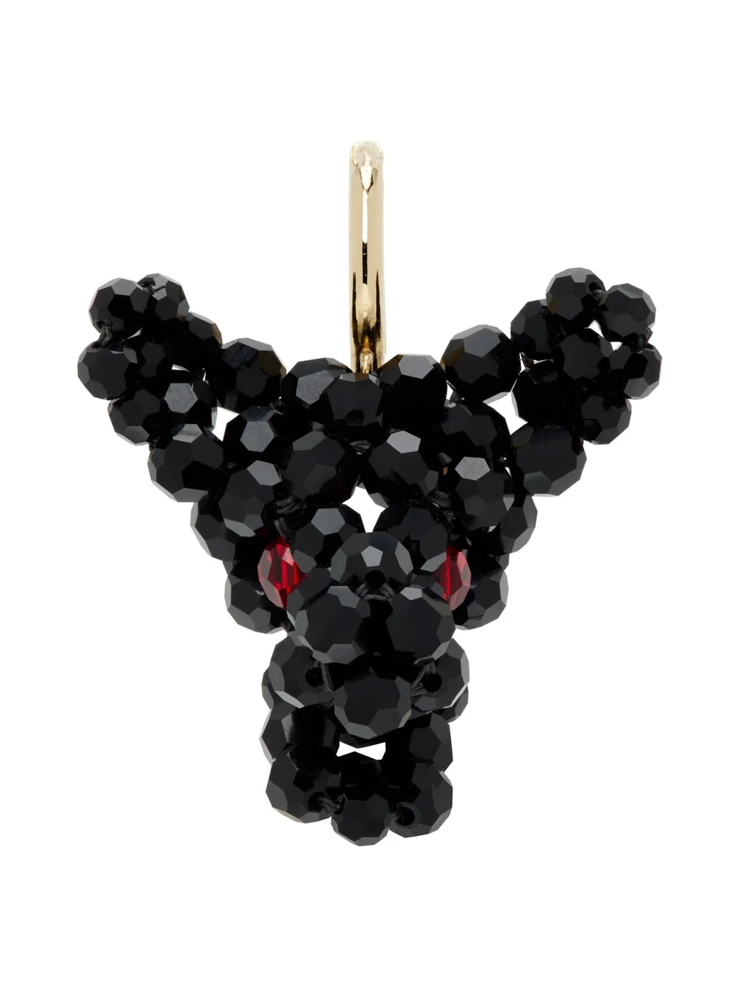 Black & Red Creature Trophy Head Single Earring - 1