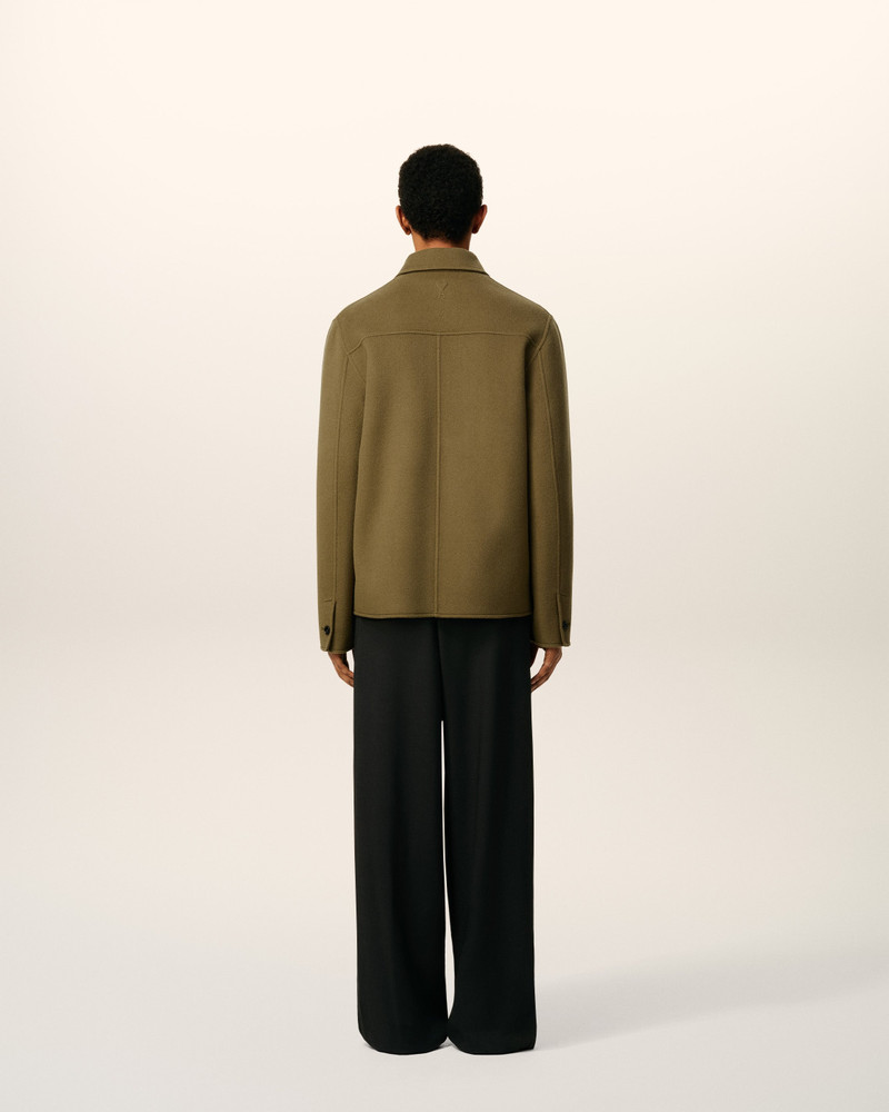 GREEN WOOL BOXY BUTTONED JACKET 5
