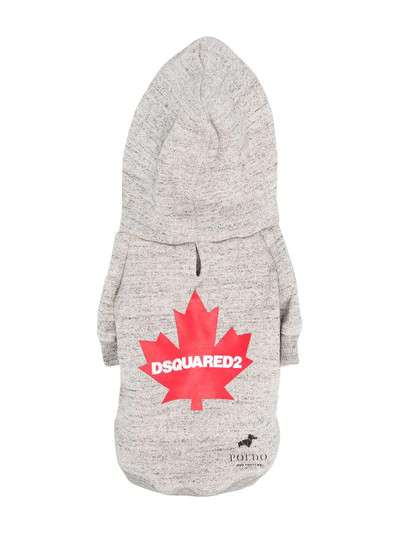 DSQUARED2 maple leaf print hoodie outlook