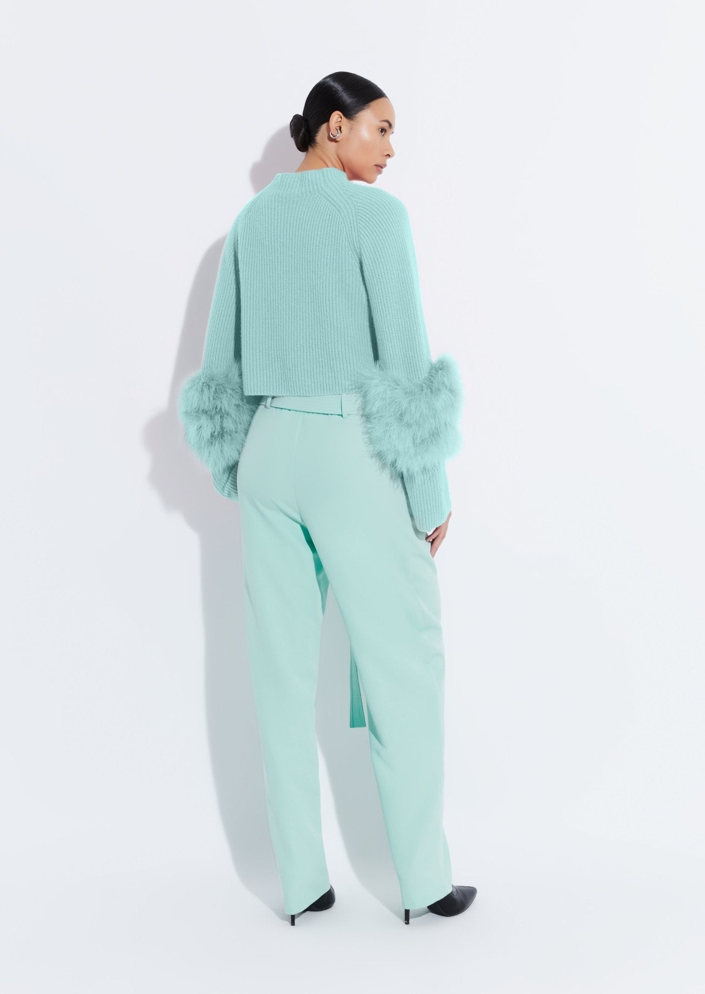 Matte Crepe Belted Trouser - 3