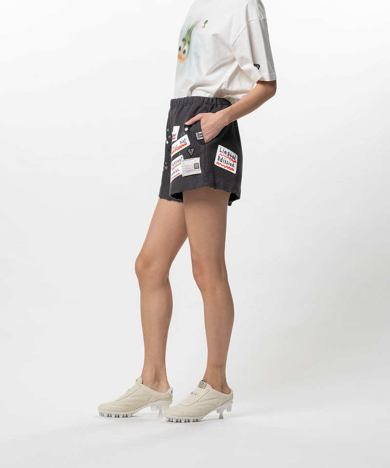 Embellished Sticker Sweat Shorts 10