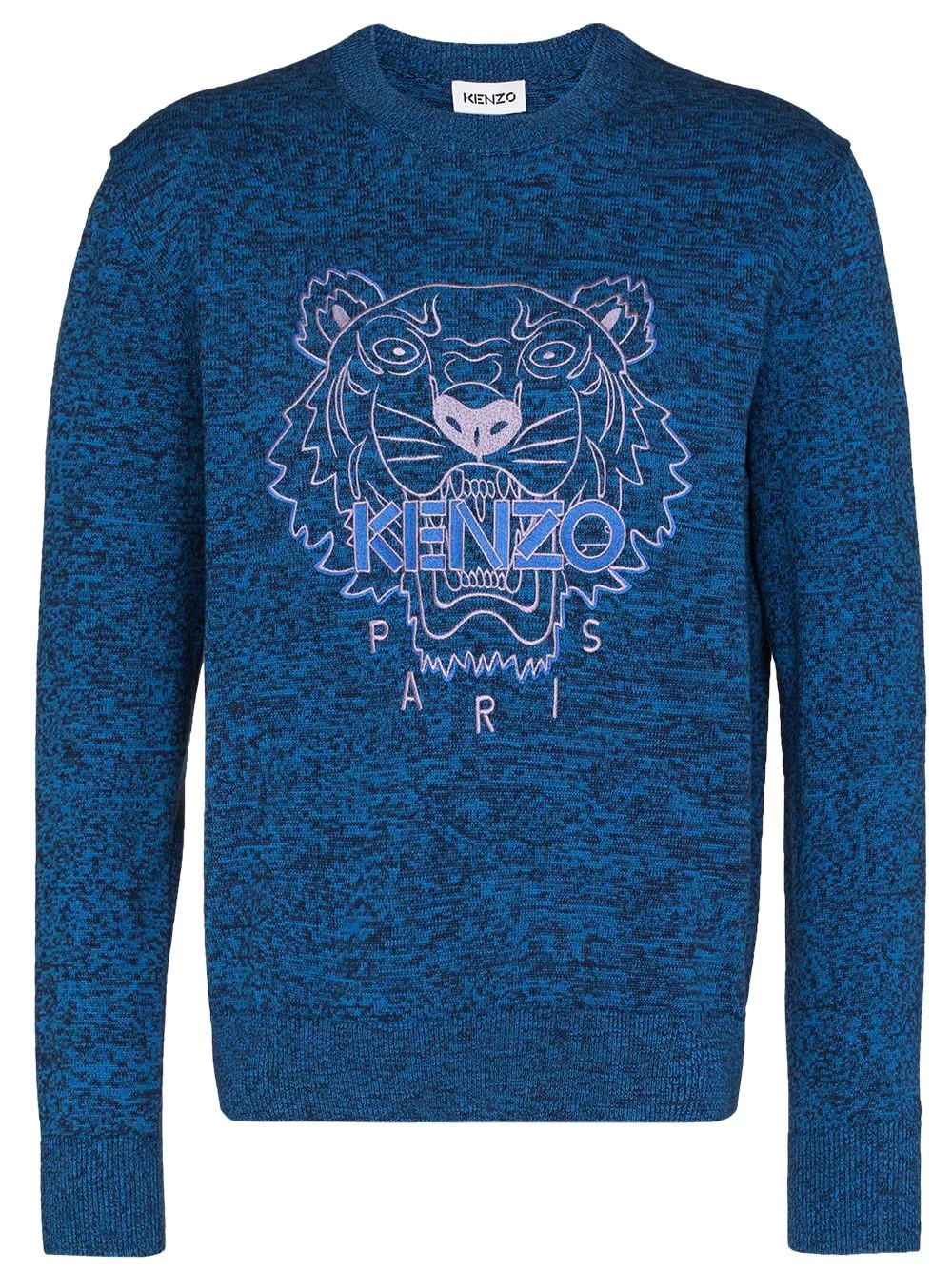 tiger-embroidered crew-neck jumper - 1