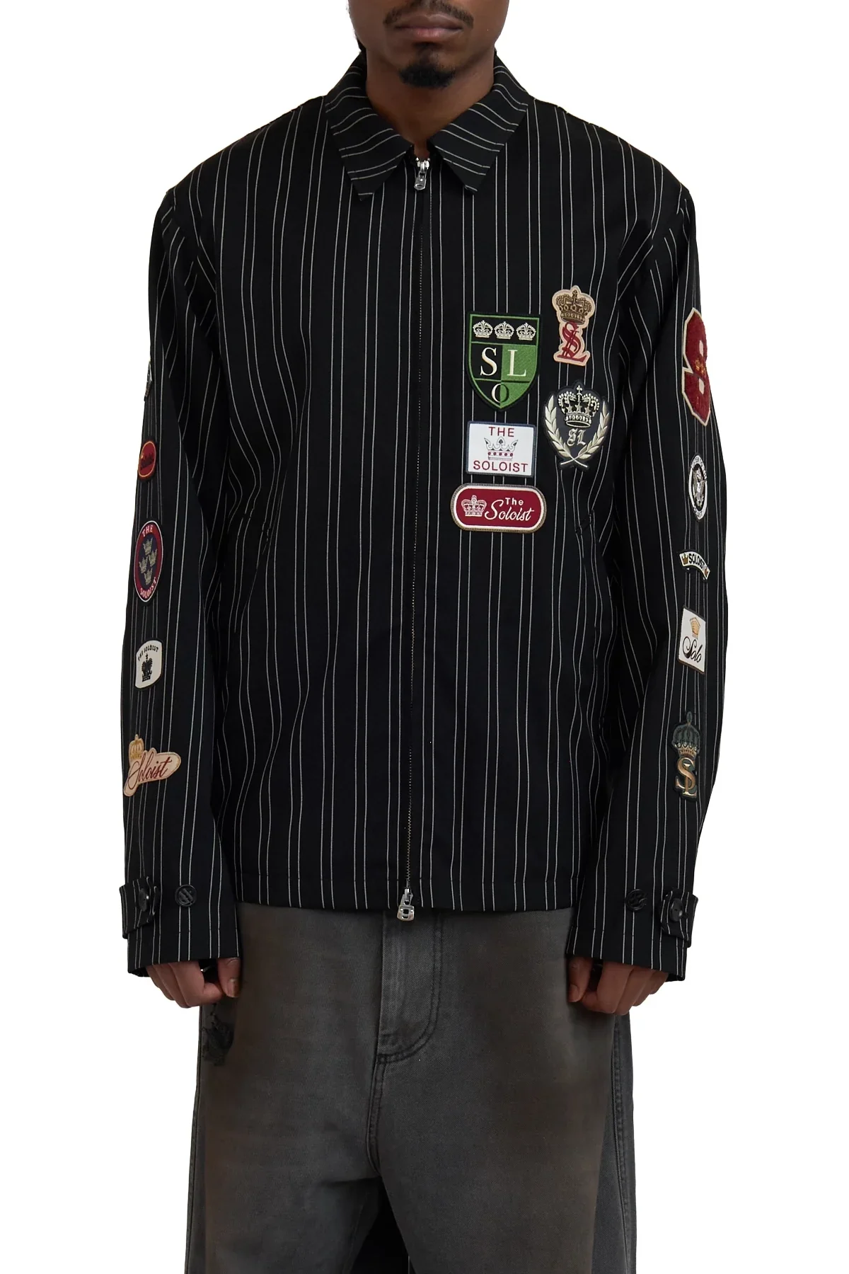 TAKAHIROMIYASHITA TheSoloist. Zip Up Brit Jacket (Crown Emblems) Black - 1