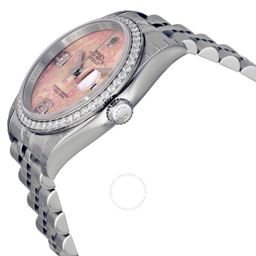 Rolex Oyster Perpetual Datejust 36 Pink Floral Dial Stainless Steel Jubilee Bracelet Automatic Ladie - 2