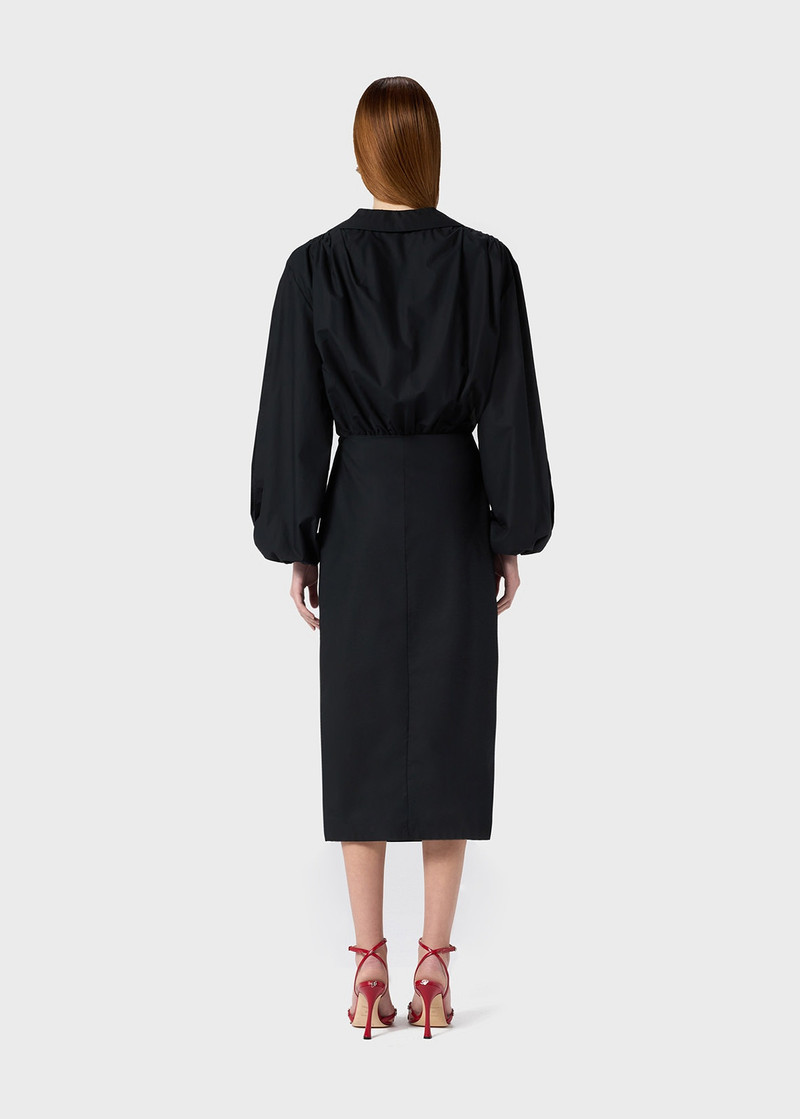 POPLIN MIDI DRESS WITH ROSE DECORATION 4