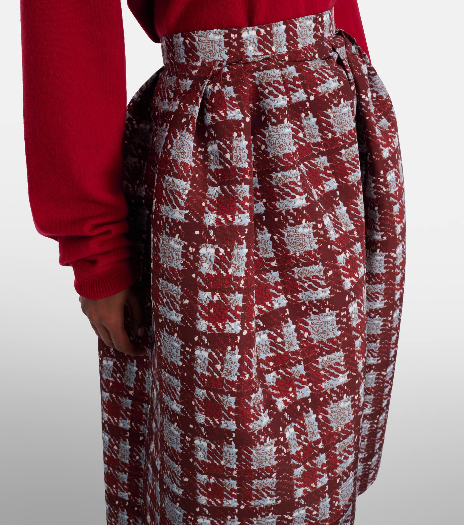 Plaid faille midi skirt - 5