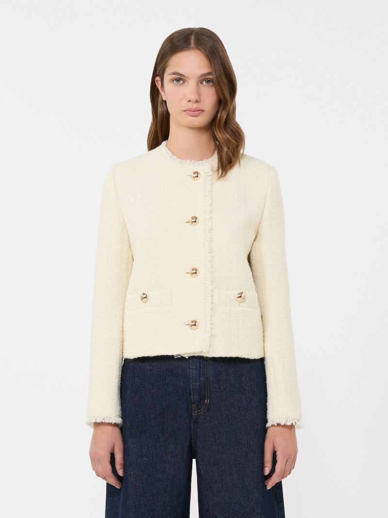 AGAMI Wool-blend crew-neck jacket - ECRU 3