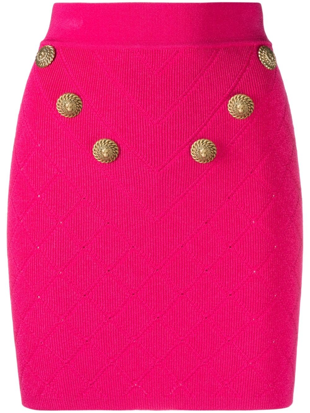 button-embellished miniskirt - 1