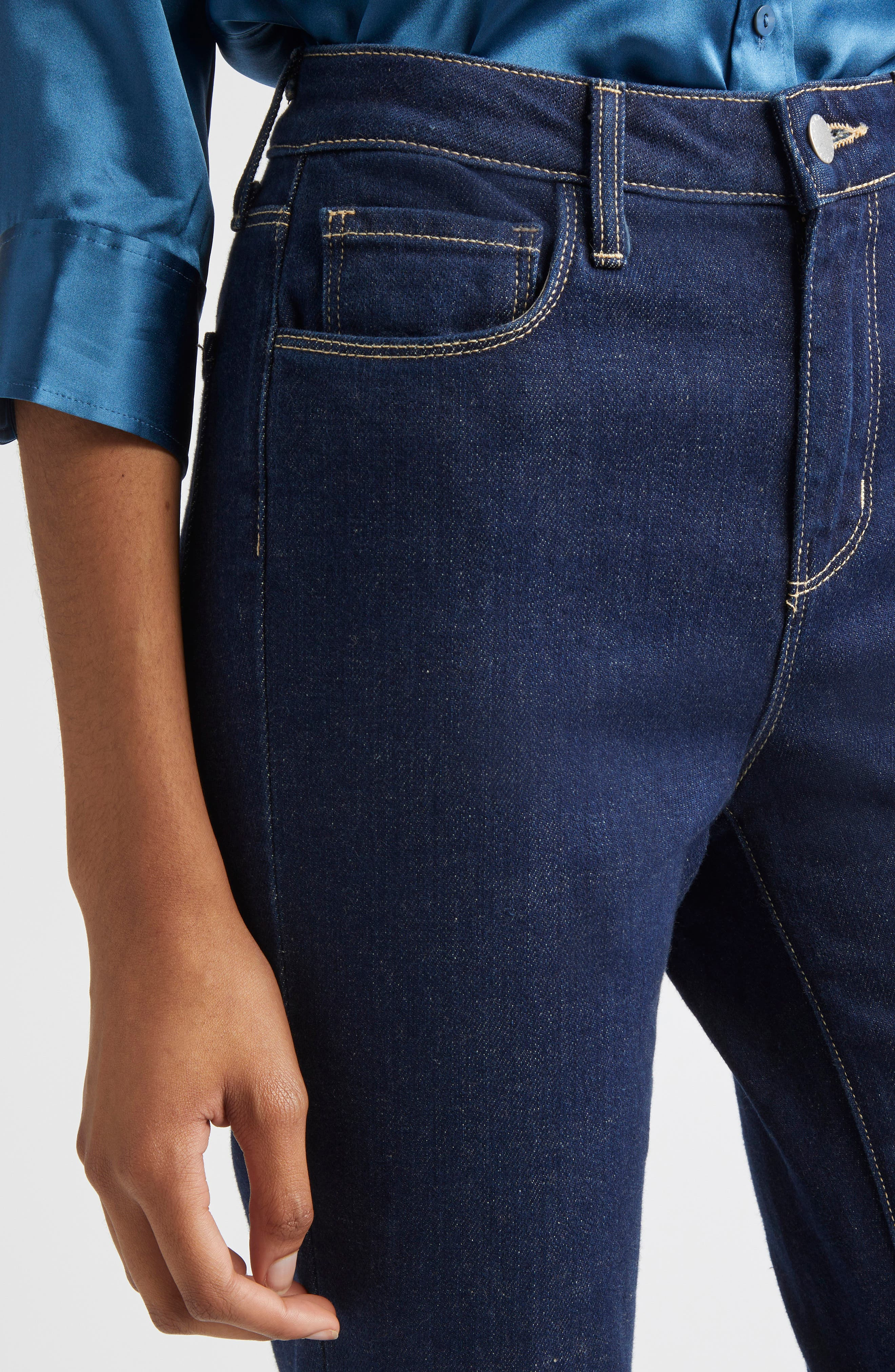 L'AGENCE Ruth Raw Hem Straight Leg Jeans in Koval at Nordstrom - 5
