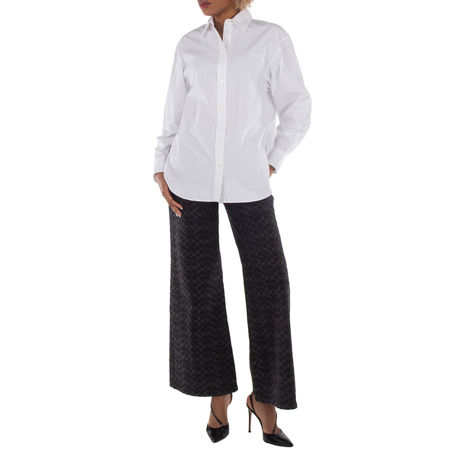 Coach Signature Wide-Leg Denim Jeans - 5