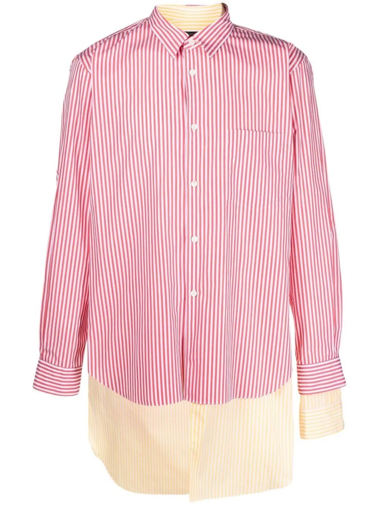 stripe-print cotton shirt - 1