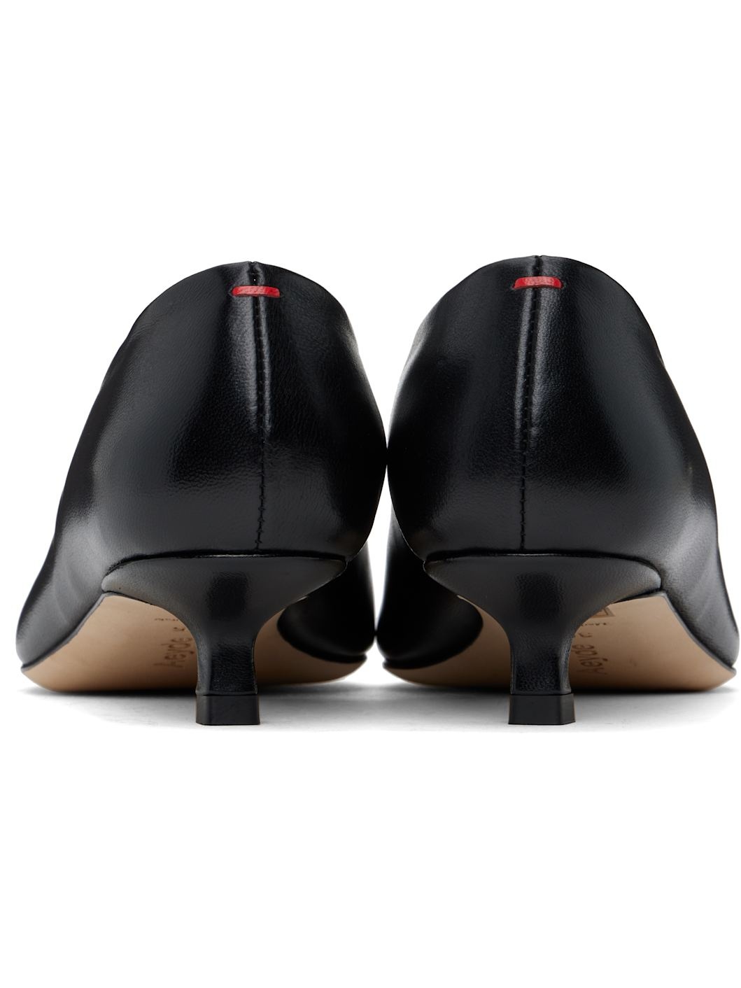 Black Clara Leather Heels - 2