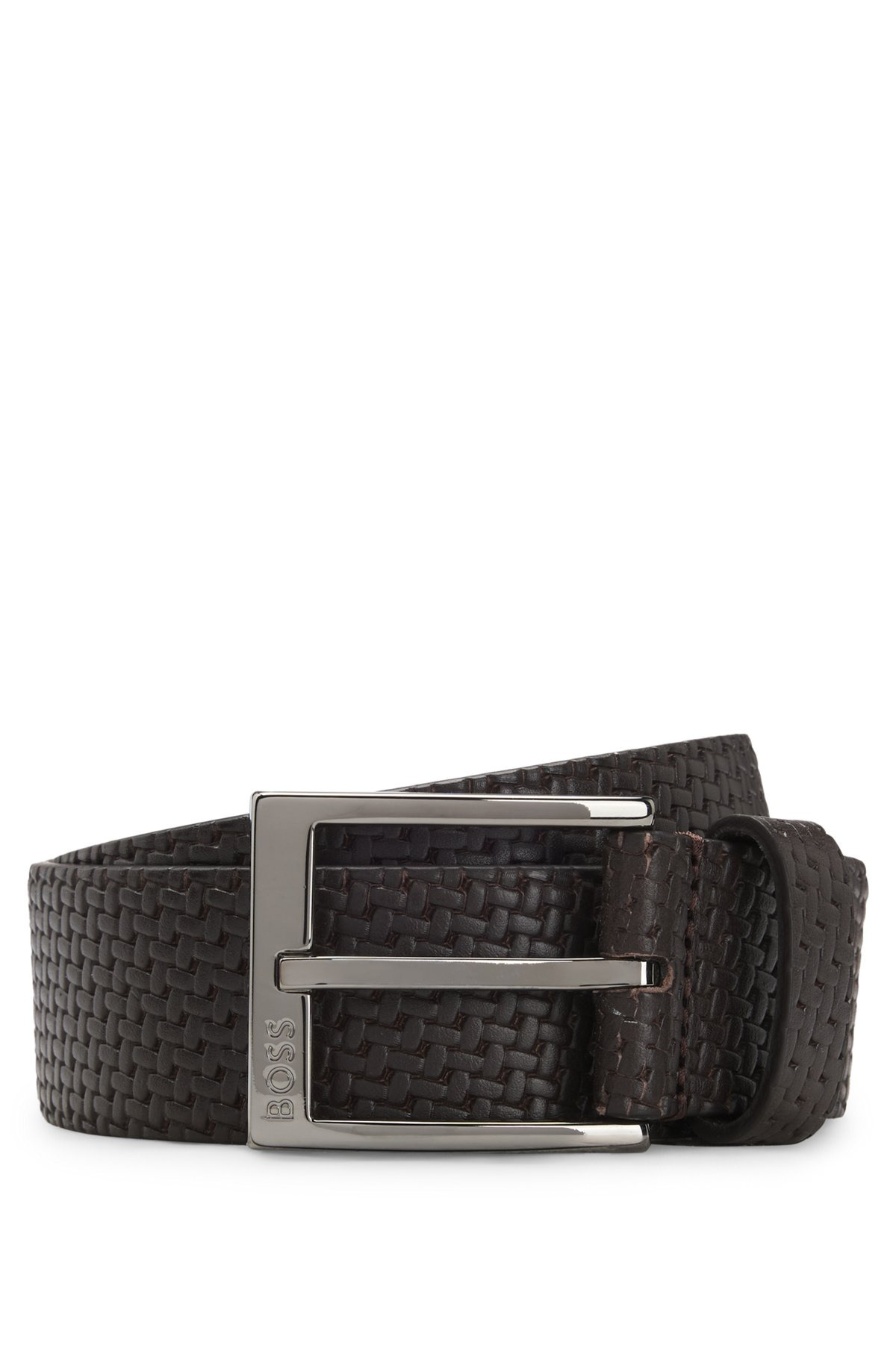 LEATHER BELT WITH WOVEN EFFECT - 1