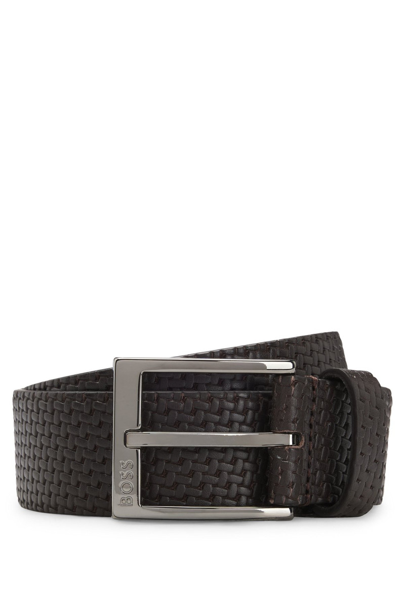 LEATHER BELT WITH WOVEN EFFECT 1