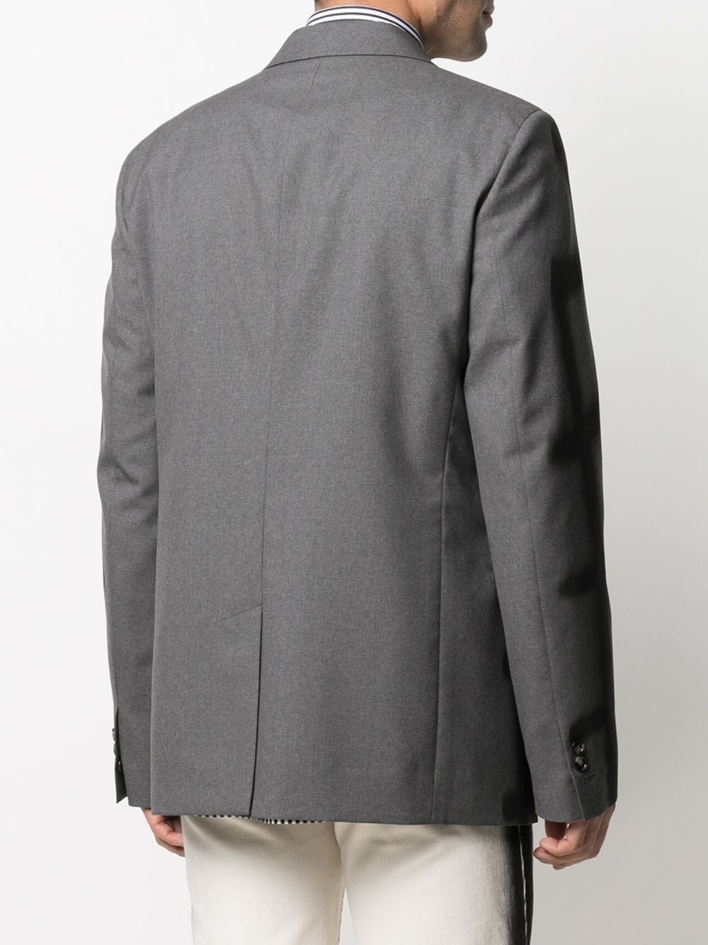 check-pattern single-breasted blazer - 4