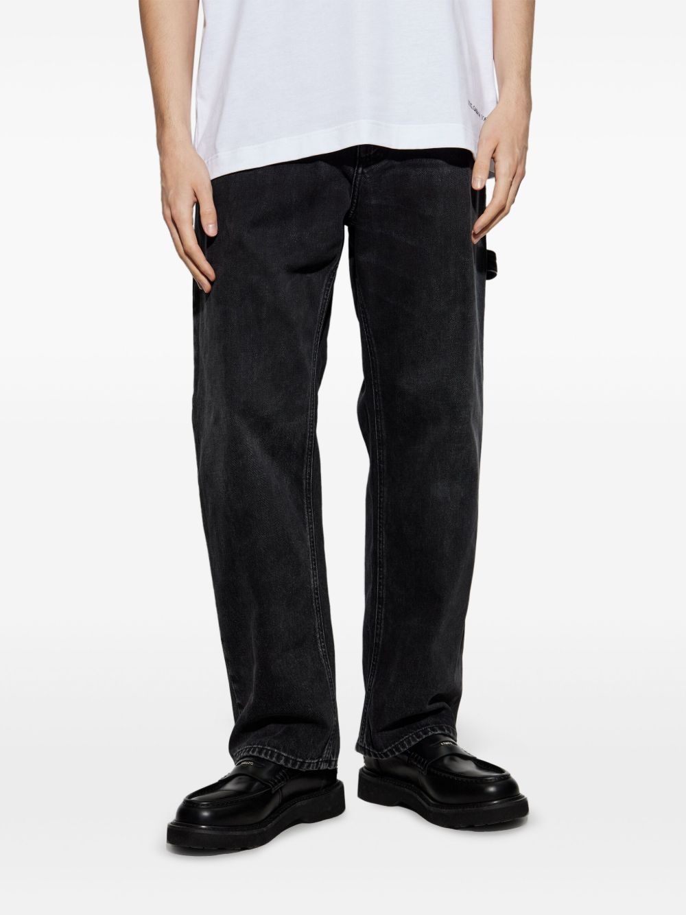appliqué straight jeans - 2